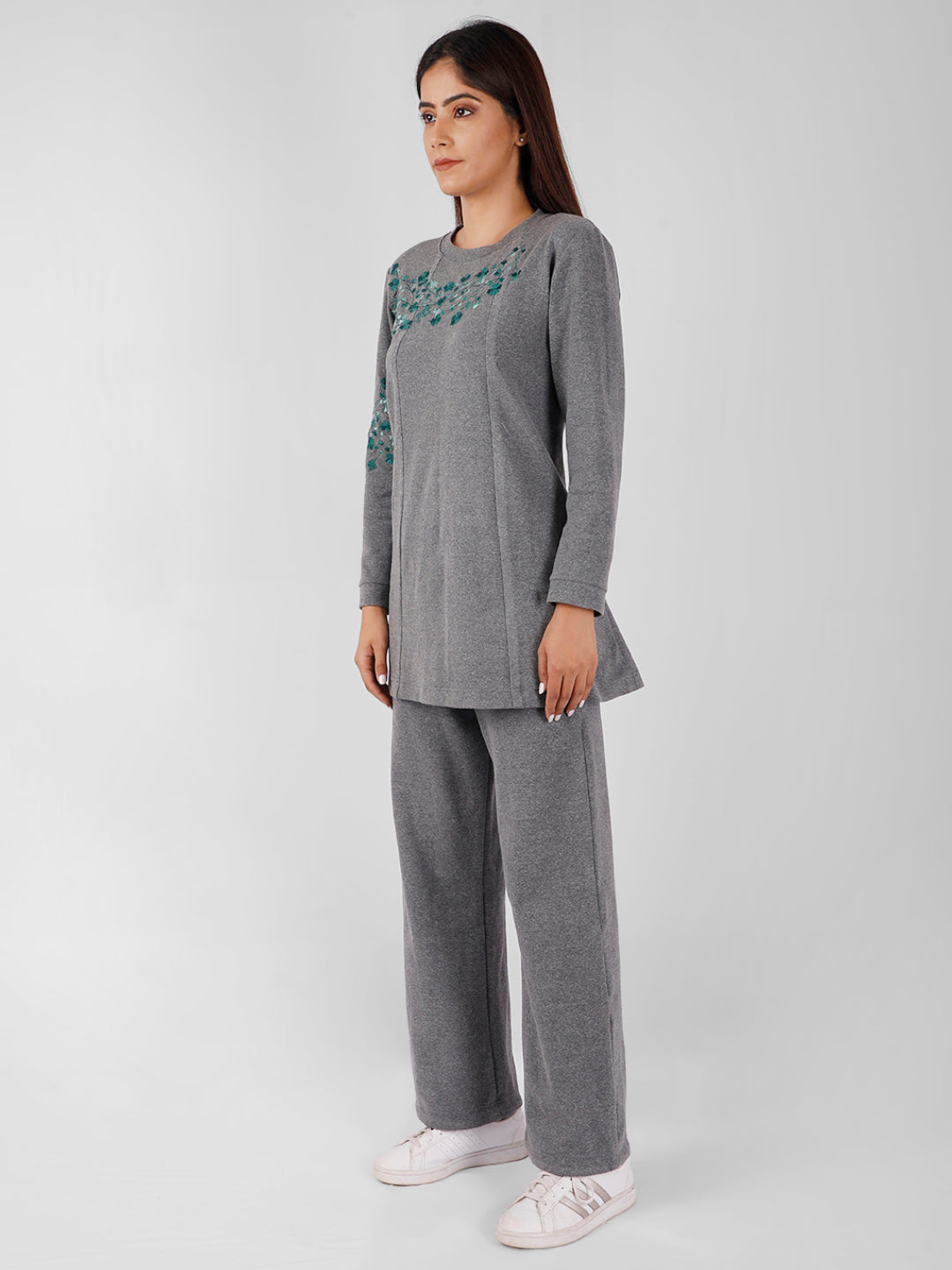 Embroidered Grey Set